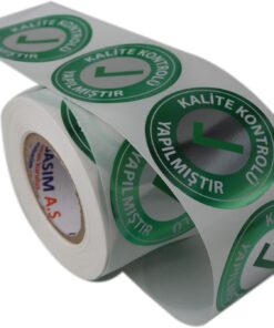 etiketler , hazır al hızlı al Kalite Kontrolü Yapılmıştır Etiketi PP Metalize 5cm Çapında 500 Adet Ürünlerinizin Kontrol Edildiğini Belirtin. (Sayıldı Etiketi Yerine Kullanılabilir)