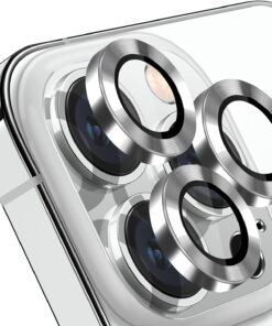 Trend iPhone 15 Pro/iPhone 15 ProMax Kamera Camı Lens Koruyucu Halka Set - Gümüş Silver