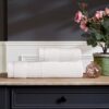 Bamboo Rail Düz%60 Pamuk%40 Bambu Banyo Havlusu, Beyaz, 50x90 cm