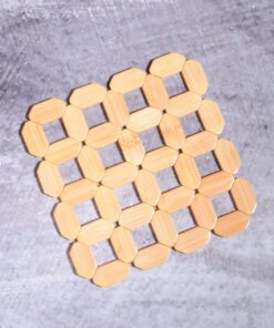 Diyarı Bambu 18 Cm Kare Nihale Çaydanlık Altlığı Tencere Altlığı