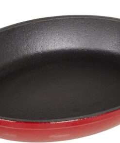 Metal Oval Kuplu Döküm Tava 23x17, Kırmızı