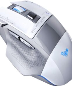 SC550 Çift Modlu 4800DPI 7 Tuşlu Makrolu 2.4GHz Kablosuz ve Kablolu Şarj Edilebilir Optik RGB Oyuncu Gaming Mouse Beyaz