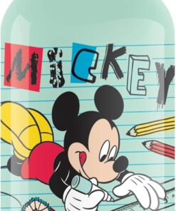 - KBT Disney Mickey Mouse School alüminyum içecek şişesi, sızdırmaz ve kırılmaz, tüy kadar hafif, BPA içermez, iklime zarar vermez sertifikalı, spor ve okul, beyaz yeşil, 0,4 l