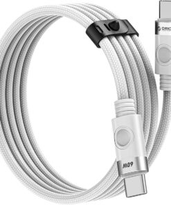 60W 3A PD Type-C to Type-C Hızlı Şarj ve Data Kablosu Beyaz 1 Metre