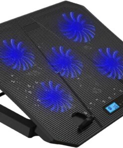 Ventus 5 Fanlı LED Aydınlatmalı Notebook Soğutucu Siyah