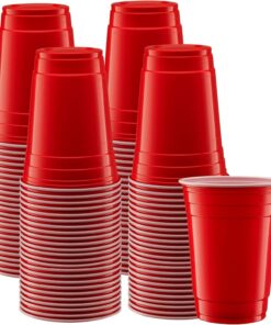 Adet İkonik Amerikan Parti Bardağı Kırmızı Plastik Bardak Tek Kullanımlık 16 OZ - 500 ML