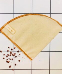yoga and food "ÇİFT KATLI" V60.4 Yıkanabilir, Kumaş, Organik Kahve Filtresi, Ağartılmamış%100 Ham Pamuk - Ekolojik Filtre (3adet)