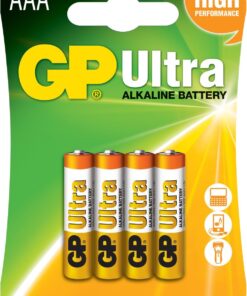 Batteries GP24AU Ultra Alkalin LR03/E92/AAA İnce Kalem Pil, 1.5 Volt, 4'lü Kart, Bakır/Siyah/Beyaz