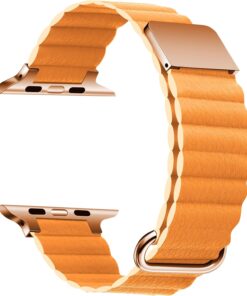 ​​​Apple İle Uyumlu Watch 38mm/40mm KRD-78 PU Deri Kordon Strap Kayış Kırmızı