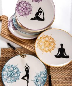 HOME 6'LI 26CM SERVİS TABAĞI SETİ YOGA GİRL EL DEKORU