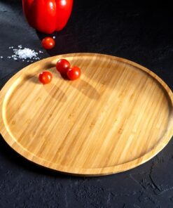 Bambu Lüx Yuvarlak Servis 25 * 25cm, Sunumluk & Çerezlik Sunum Tabağı