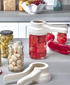 Kitchen Her Boy Kavanoz Kapağına Uyumlu Kırılmaya Karşı Dayanıklı Plastik Konserve Turşu Kavanoz Açacağı beyaz