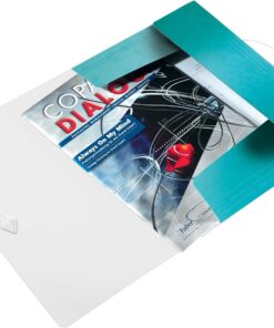 45990051 WOW A4 İnce Lastikli 3 Katlı Dosya, Metalik Buz Mavisi, 150 Sayfa Kapasiteli