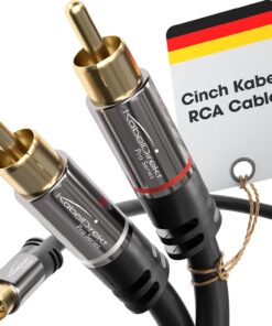 – 3m – Cinch Y kablosu, 2/1 Cinch/RCA, stereo ses kablosu (koaksiyel kablo, RCA fiş/fiş, analog/dijital, derin bas hoparlör/amplifikatör/HiFi ve ev sineması/alıcı için adaptör, siyah)