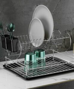 Banyo Krom Bulaşıklık Bulaşık Süzgeci İki Katlı Tabaklık