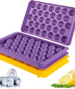 home Yuvarlak Buz Küpü Tepsisi - Dondurucu için Buz Küpü Tepsileri (2, Sarı/Mor, 66 pCS)