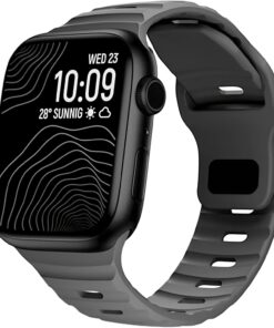 Watch URUCHI Yumuşak Silikon Su Geçirmez Watch Band, Apple Watch Ultra Kordonları ile uyumlu 49/45/44/42 mm, iWatch Serisi 8 7 6 5 4 3 2 1 SE Ultra için Erkek Kadın Spor Kordonu