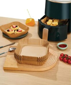 TOPTAN Airfryer Pişirme Kağıdı 50 Adet Xxl-Büyük Boy Hava Fritöz Kağıdı Fırın Kağıdı 20cm