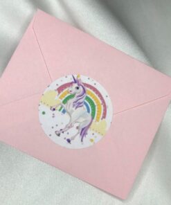 Sticker Gökkuşağı Rainbow Hero Kids Tek Boynuzlu At Çocuk Etiketi 4 cm - 40 Adet (Unicorn)