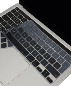 Macbook Pro 13inç M1-M2 Klavye Koruyucu Ombre Türkçe Q (Touchbarlı) A2338 A2289 A2251 A2141 ile Uyumlu Siyah Gri