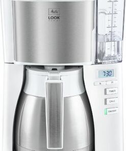 1025-17 Filtre Kahve Makinesi, Termo Sürahi ve Zamanlayıcı Fonksiyonlu, 1080W, Çıkarılabilir Su Deposu ve Kireç Giderme Programı, 1.25 Litre, Beyaz Görünümlü V Zamanlayıcı