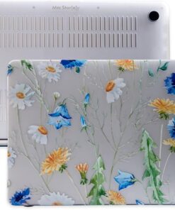 Macbook Air 13inç M1 Kılıf Flower01NL (TouchID'li M1 Air) A2337 A2179 A1932 ile Uyumlu Sarı