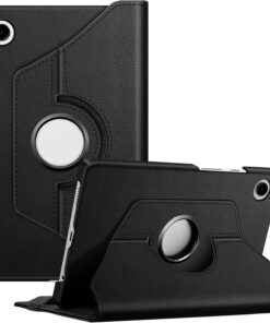 Samsung Galaxy Tab A9 X110 Yatay ve Dikey Standlı 360 Derece Döner Tablet Kılıfı Siyah