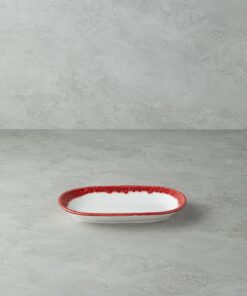 Home Larry Porselen Kayık Tabak 29 cm Kırmızı