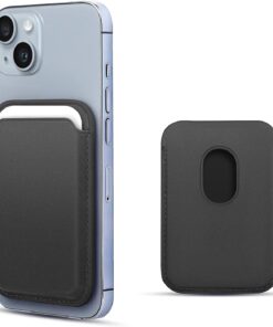 Kılıf Apple iPhone 15 Plus için Leather Wallet MagSafe Siyah [iPhone 15 Plus ile Uyumlu Kılıf - Siyah]