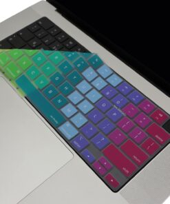 Macbook Air Pro Klavye Koruyucu M1-M2-M3,(US-ABD İngilizce) A2681 A3113, A2941 A3114, A2442 A2779 A2992 A2918, A2485 A2780 A2991 ile Uyumlu Dazzle Pembe Yeşil