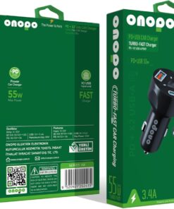 Type-C (PD) ve Çift USB Girişli Turbo Hızlı Araç Şarjı 55W - A8