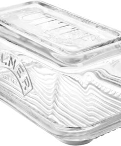 Cam Tereyağı Tabağı 250 g Kapasiteli Dayanıklı BPA İçermez Tereyağını Daha Uzun Sürdürülebilir Tutar Buzdolabı ve Masa Üstü Kullanımı için Bulaşık Makinesi Güvenli Sürdürülebilir Cam Depolama