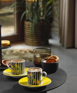 Porselen 12215 Pilea 4 Parça 2 Kişilik Kahve Takımı
