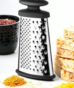 Paslanmaz Çelik Yassı Tutmalı Rende, 3 Yönlü Rendeleme Yassı Tasarım 24 * 11 * 4cm