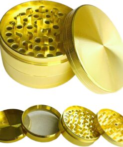 GRINDER Parçalayıcı Metal baharat öğütücü herb spice 4 katmanlı 40MM / 50MM / 63MM (GOLD, 75MM)
