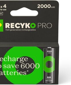 Batteries ReCyko Pro AA Kalem Ni-Mh Şarjlı Pil, 1.2 Volt, 4'lü Kart