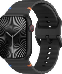 Apple Watch ile Uyumlu 42-44-45-46-49 mm için Ultra Yumuşak Spor Silikon Kordon Bilekte Hissedilmeyen İnce Yapılı ve Hafif Kayış