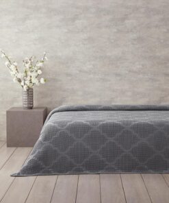 Home Fiona Pamuklu Waffle Çift Kişilik Pike Koyu Gri