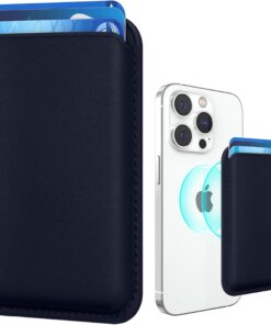Apple iPhone ile Uyumlu MagSafe özellikli Deri Cüzdan iPhone 15 Pro Max/15 Plus/15 Pro/15, 14 Pro Max/14 Plus/14 Pro/14, 13 Pro Max/13 Pro/13, 12 Pro Max/12 Pro/12 (Dark Blue)