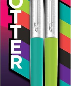 Jotter Originals Tükenmez Kalemler | Retrowave Koleksiyonu | Karayip Mavisi ve Elma Yeşili | Mavi Mürekkep | Orta Nokta | 2 Adet