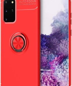 Samsung Galaxy S20 Plus için Kılıf Kickstand Ring Holder Kırmızı [Galaxy S20 Plus ile Uyumlu Kılıf - Kırmızı]