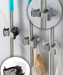 Paspas Süpürge Fırça Ve Mop Askısı Sap Tutucu Mutfak Ve Banyo Askısı (Üçlü) (3)(Nks130-3)