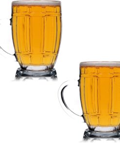 HOME 2 Adet Büyük Boy Bira Bardağı Kulplu Cam Bira Bardağı 550 ml