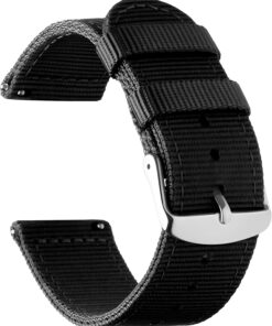 46mm Akıllı Saat Modelleri İçin HUAWEI Watch (GT4/Watch 4 Pro/GT3/GT3 Pro/GT2/GT2 Pro) SAMSUNG (Gear S3 Frontier/Galaxy Watch 46mm) Premium Parlak Naylon Dokuma 22mm Kordon