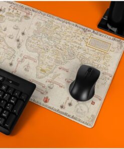 Eski Dünya Retro Haritası Tasarımlı Büyük Boy Oyuncu Mousepad - Mouse Pad - Fare Altlığı