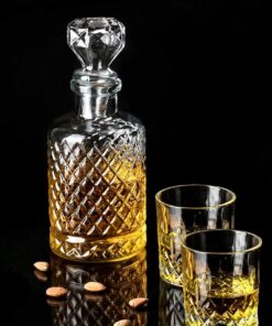 Karaf Sürahi ve 2'li 300 ml Bardak Seti Su Meşrubat Viski Şişesi 1200 ml