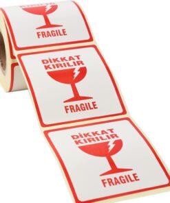 etiketler , hazır al hızlı al Kırılır Etiketi, Fragile Label 70mm x 80mm Ruloda 250 Adet Sticker, Koli İçin Çıkartma Güvenlik Etiketi, Dikkat Kırılır Uyarı Etiketi