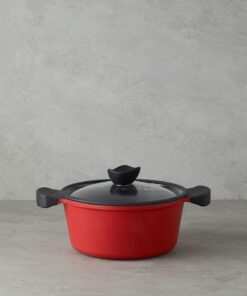 Home Prime Red Love Alüminyum Döküm Derin Tencere 24 Cm Kırmızı