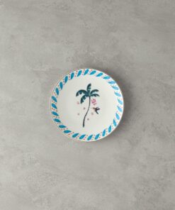 Home Carnival Palm Bone Porselen Pasta Tabağı 20 cm Mavi-yeşil