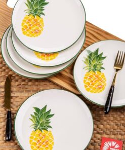 HOME ANANAS DEKORLU 21CM 6'LI PASTA TABAĞI SETİ